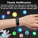 Fitness Tracker Activity Tracker Smart Watch 1.10''AMOLED Touch Color Screen,Smart Watch with 24/7 Blood Oxygen Heart Rate,Sleep Monitor,IP68 Waterproof,Step Counter Health for Women Men，Black gallery image