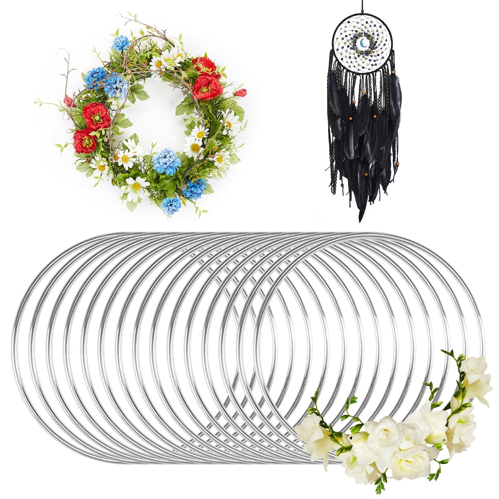 Anelli In Metallo Per Artigianato - 10 Pezzi, 75 Mm, Oro, Per Acchiappasogni E Decorazioni