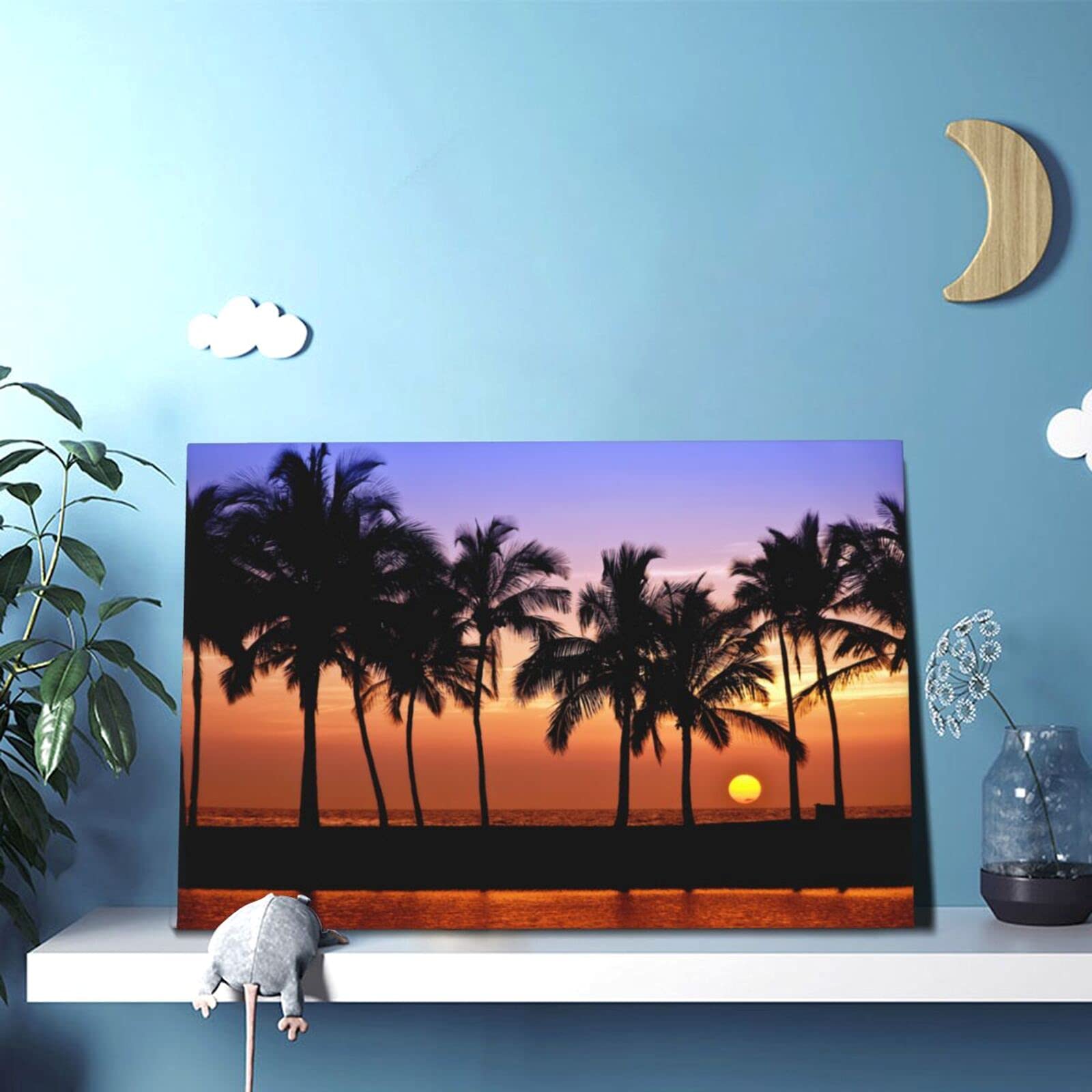 油絵アートハワイサンセット海の絵