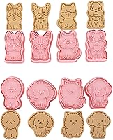8-Piece Dog Shaped Cookie Stamps Set - Food-Grade Plastic Doggy Patterns, Cutters & Fondant Stampers for Baking Clay DIY