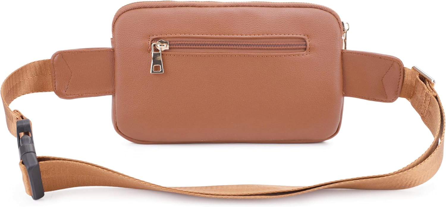 LOVESOME Vegan Leather Everywhere Fashion Waist Bag Fanny Pack Crossbody Bag Belt Bag Sling Bag with Adjustable Strap for Women (Brown) - Image 3
