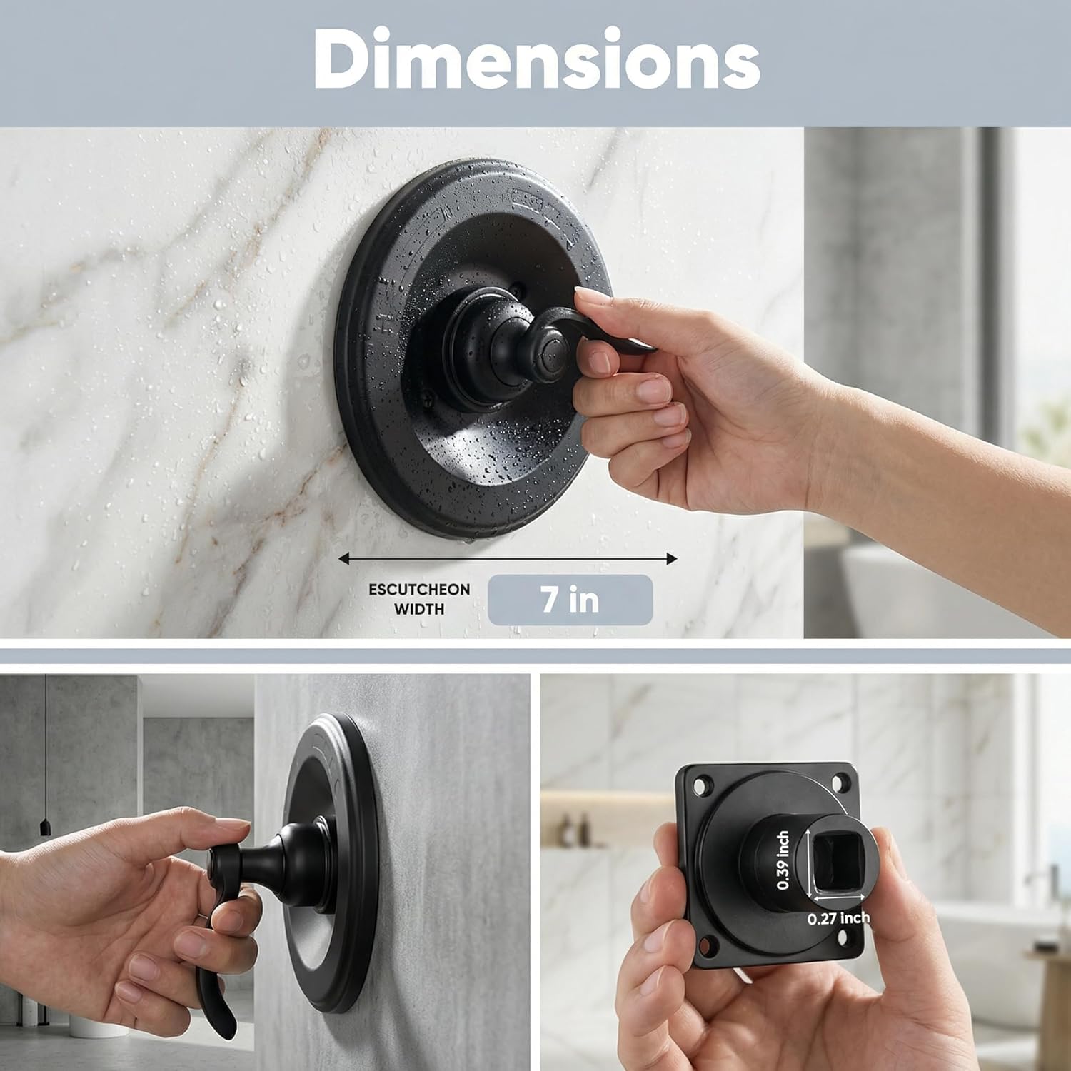 Shower Trim Kit for Delta 13/14 Series, Curved Lever Handle, Matte Black Metal Plate, Fits R10000-UNBX/UNB/UNWS/UNWSHF, with Valve Cartridge, Durable Brass, Easy DIY Install (Valve Body Not Included)