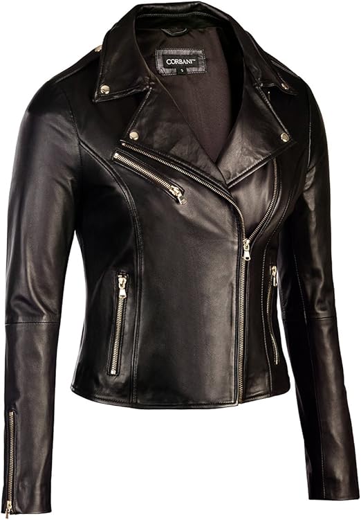 leather jacket gold zip