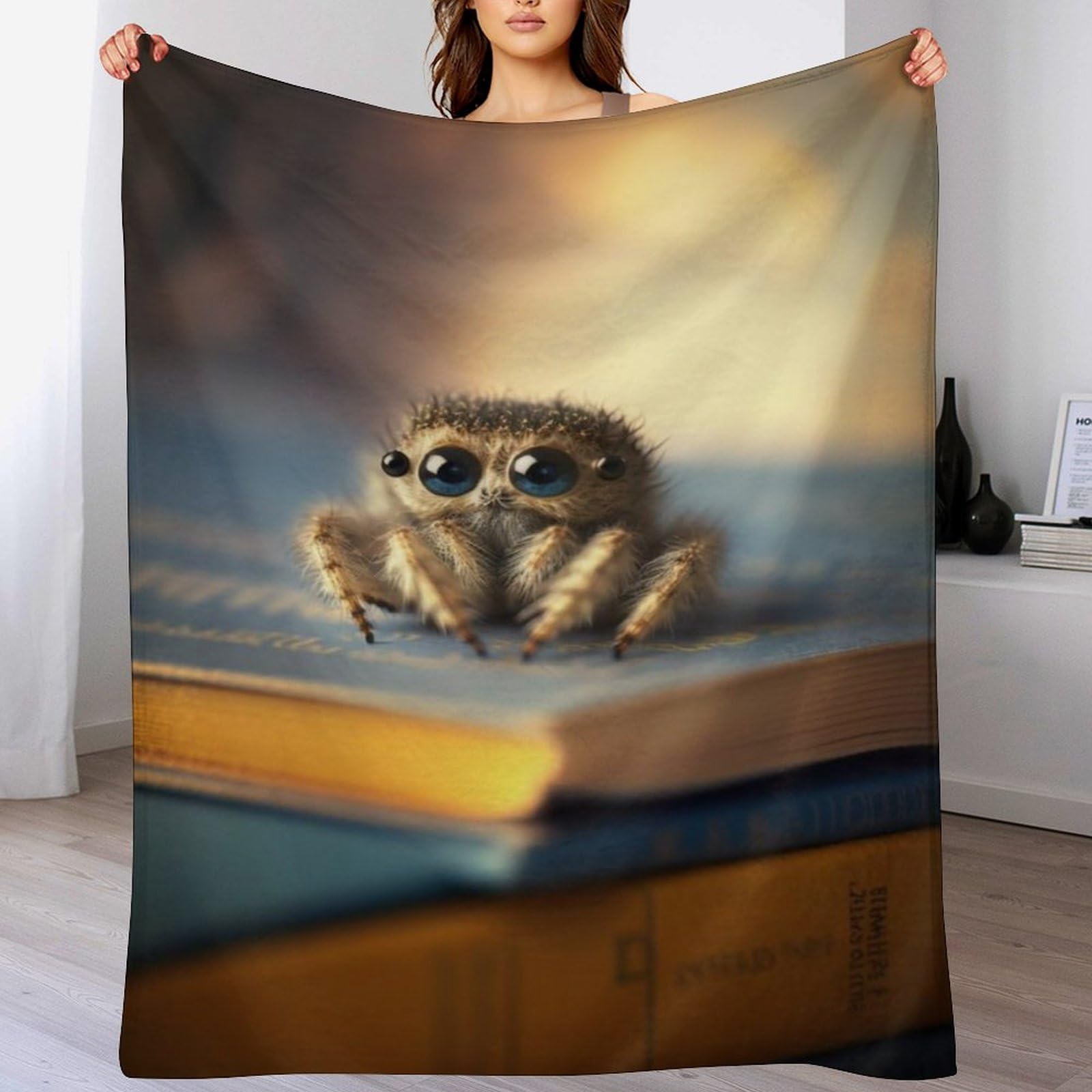 Couverture araignée en flannel polaire haut de gamme, fini moelleux et douceur premium