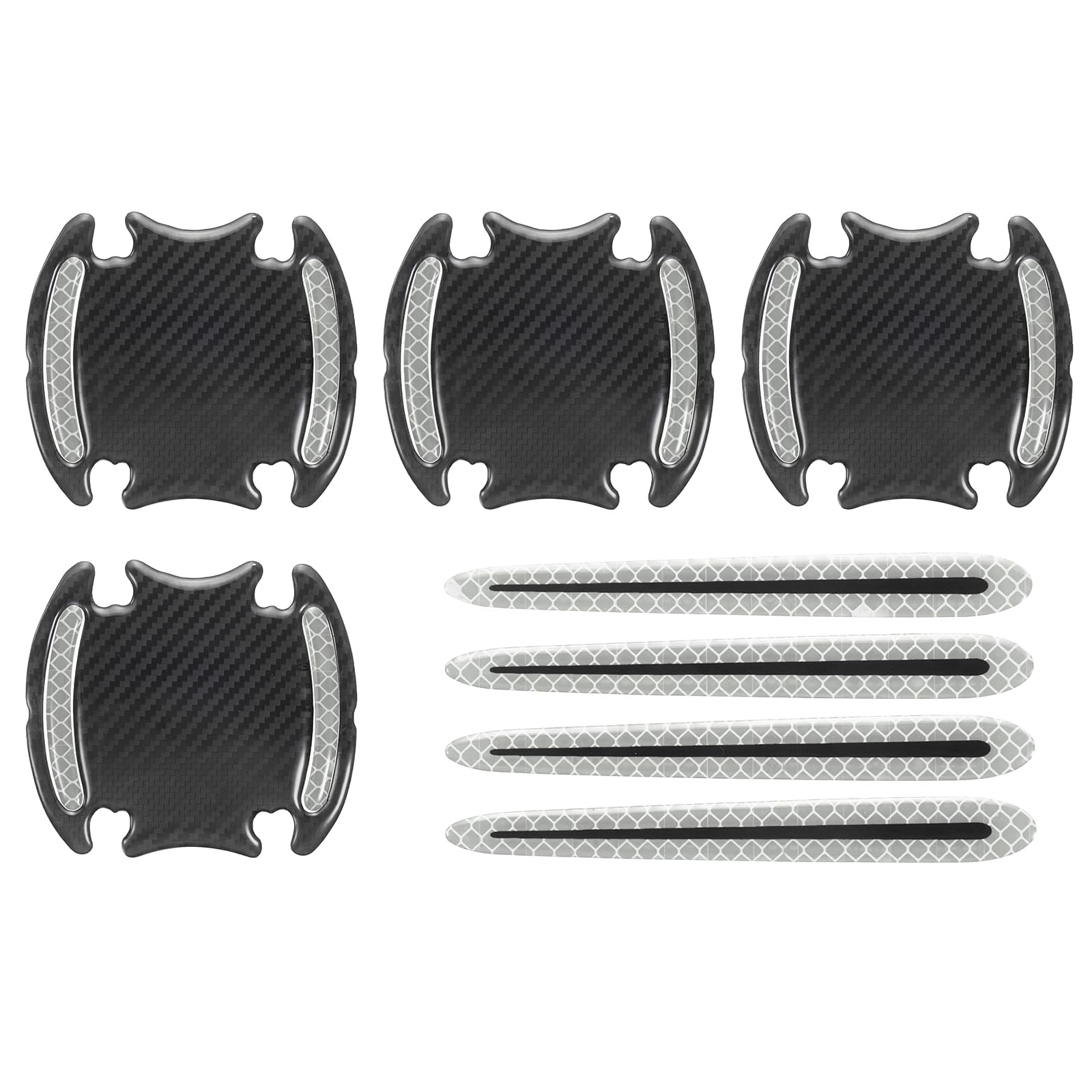 YDSTNiu 8 PCS car door handle reflective strips for Mini Countryman / F60 2016, anti-scratch protector carbon fiber stickers night visibility warning decals,White