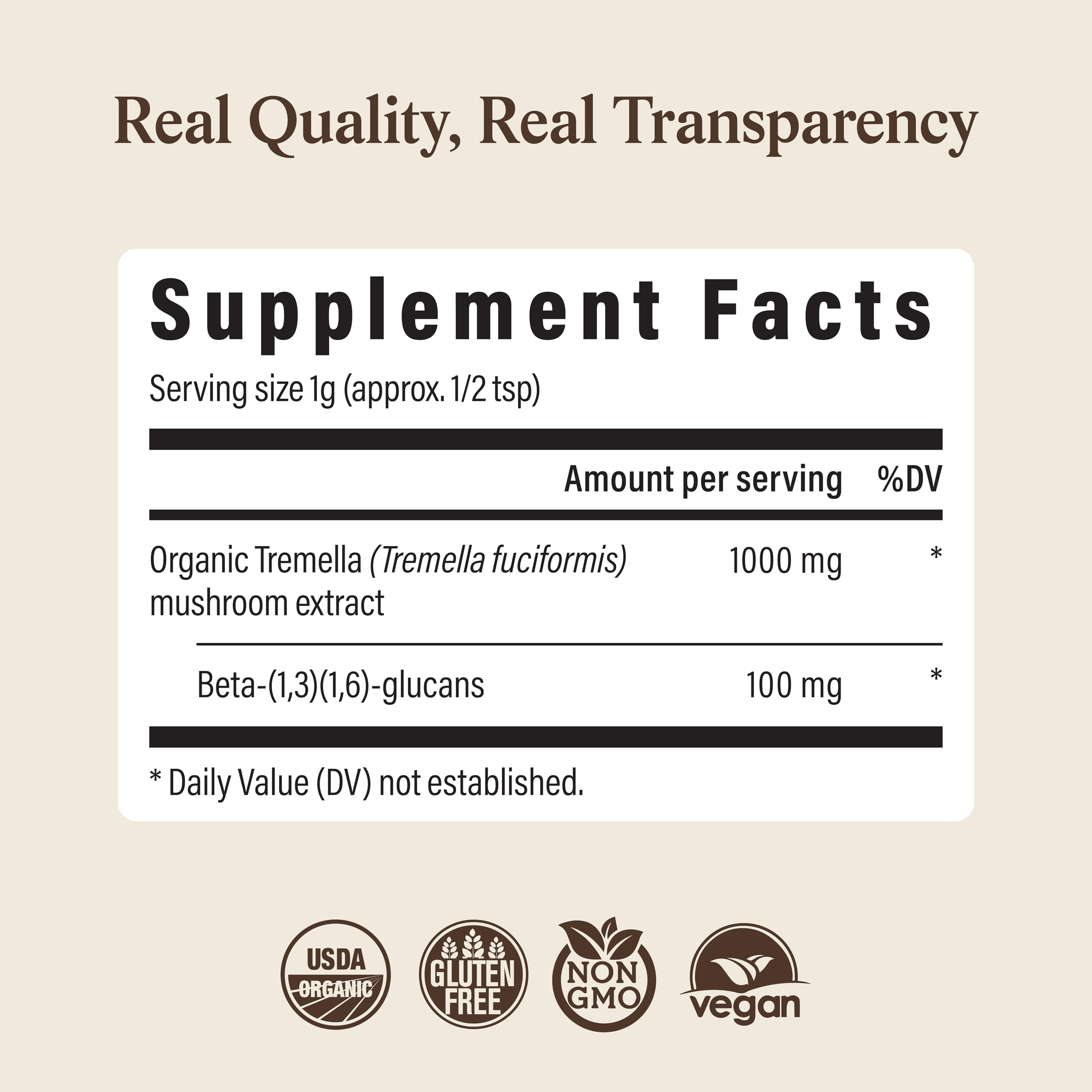 Real Mushrooms Organic Tremella Powder from Fruiting Body, 150 Servings — Amazon image 9