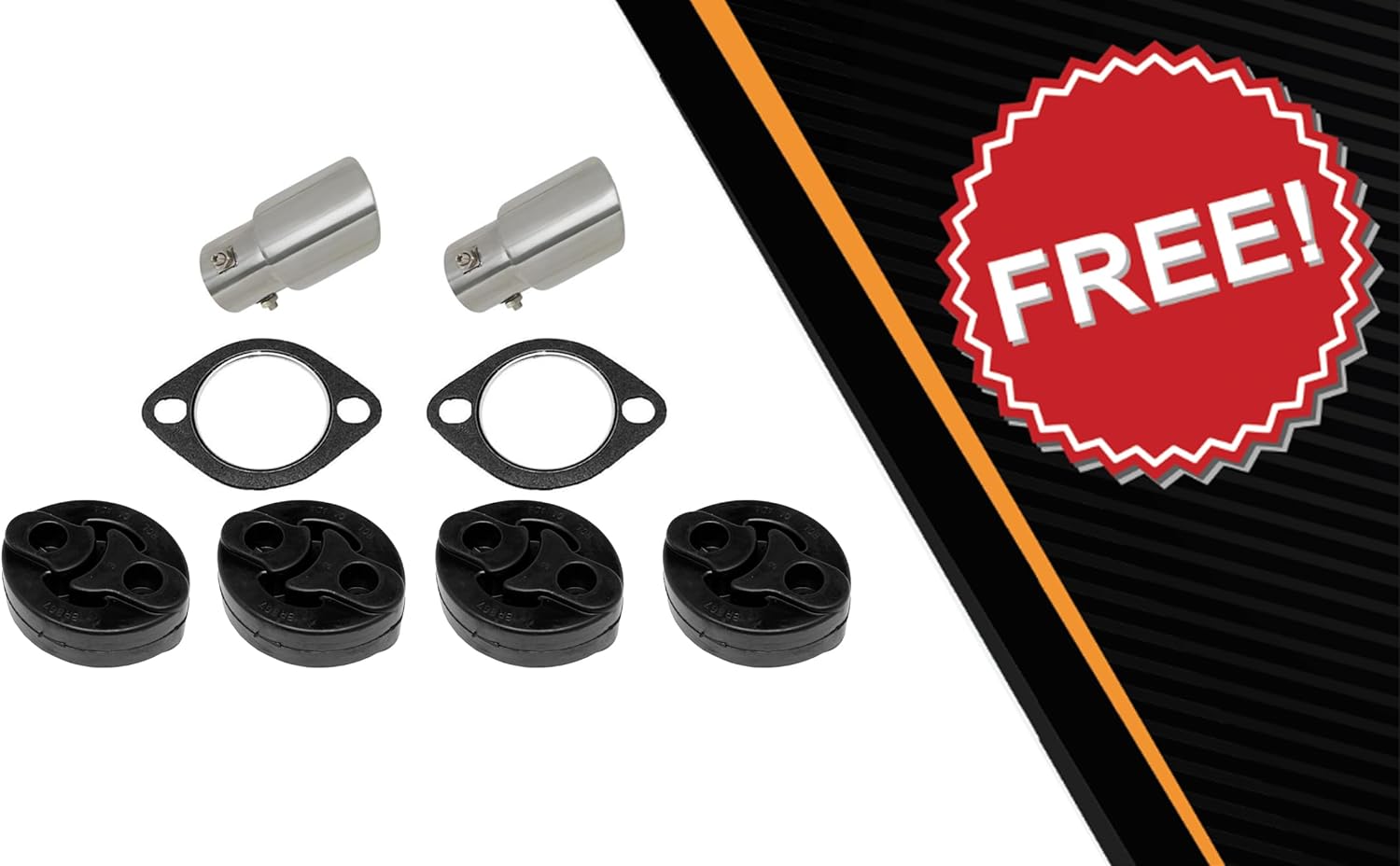 Exhaust Pair of Muffler w/Tips Compatible for 2008-2011 Subaru Impreza 2.5L | Direct-Fit | Northeastern Exhaust | Free Gaskets and Hangers Included | Automotive Replacement Part