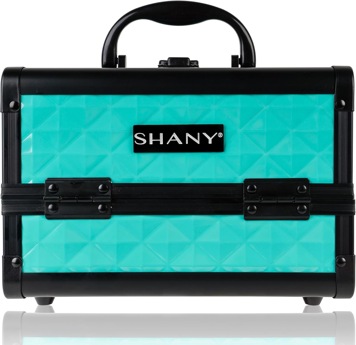 SHANY Mini Makeup Train Case With Mirror – Turquoise