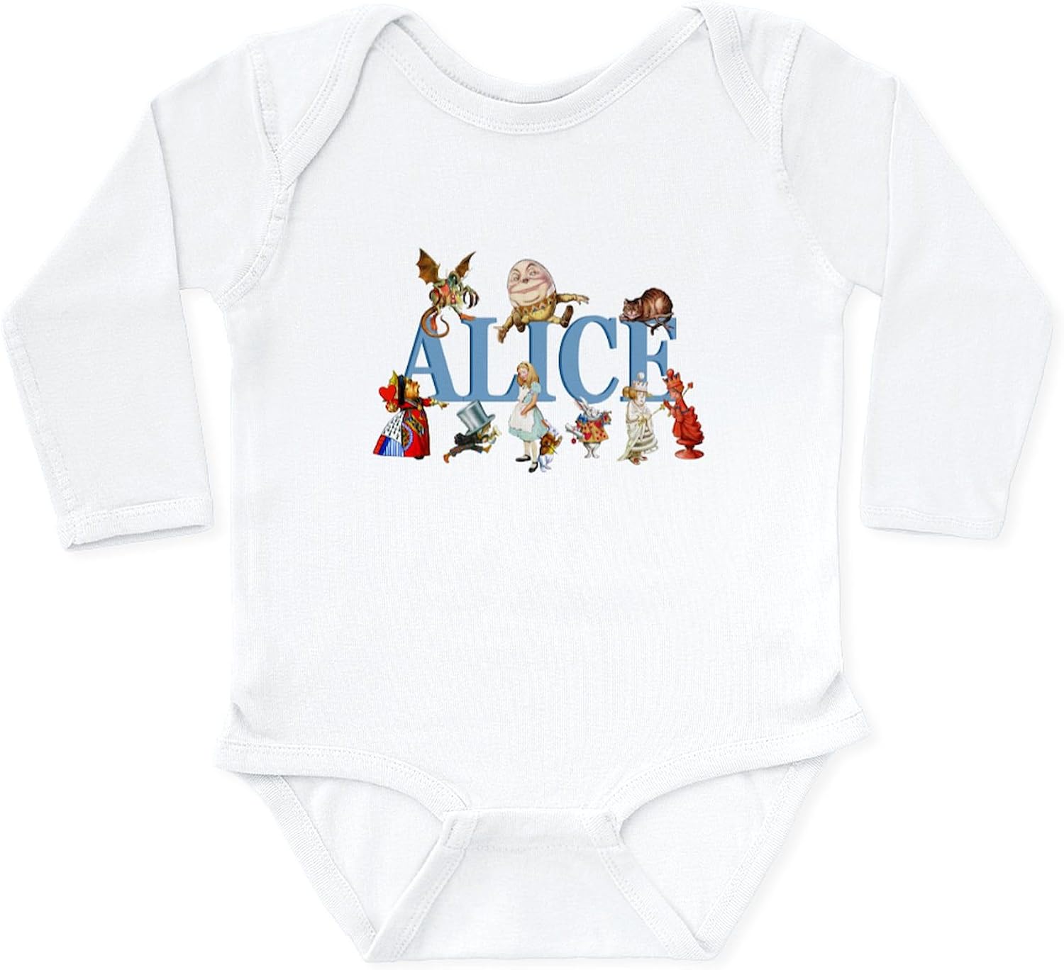 CafePress Alice & Friends in Wonderland Long Sleeve Infant B Cute Long Sleeve Infant Baby Bodysuit Romper