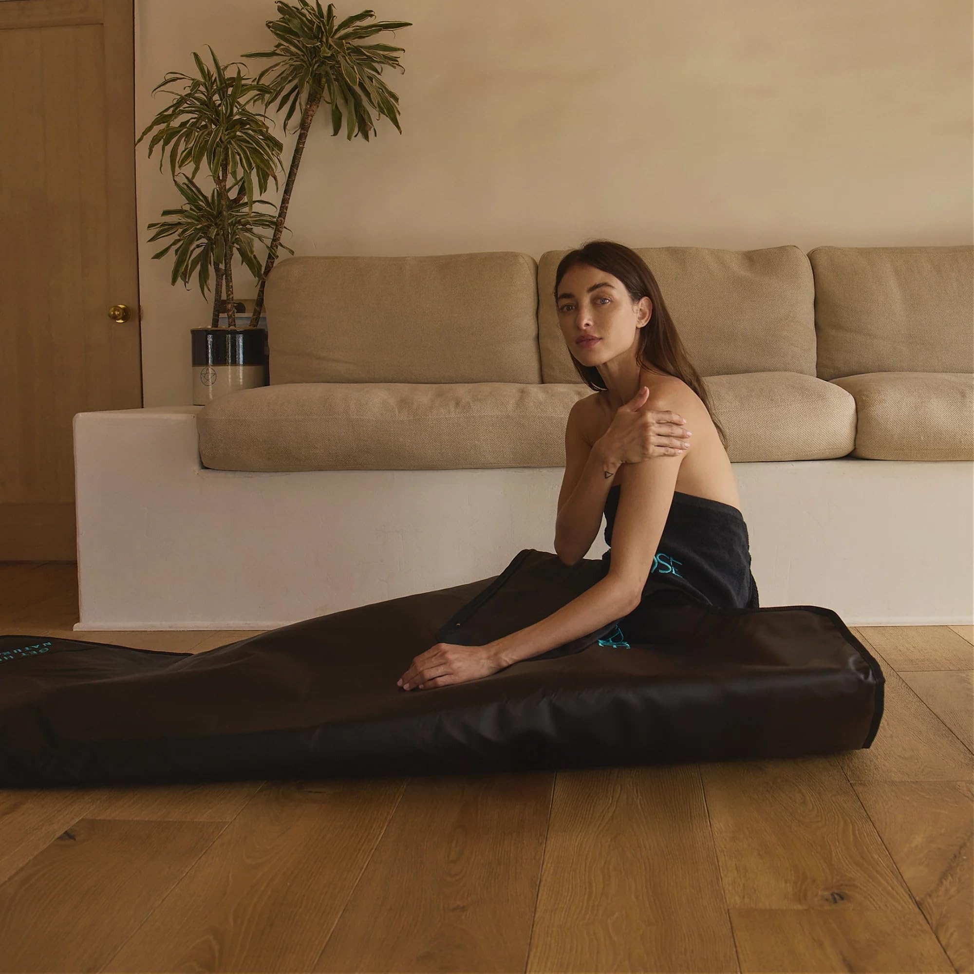 HigherDOSE- Manta de sauna infrarroja: sauna personal para relajarse y desintoxicar el cuerpo y la mente; manta de sauna portátil para terapia de sauna en el hogar; manta térmica de felpa con calor in