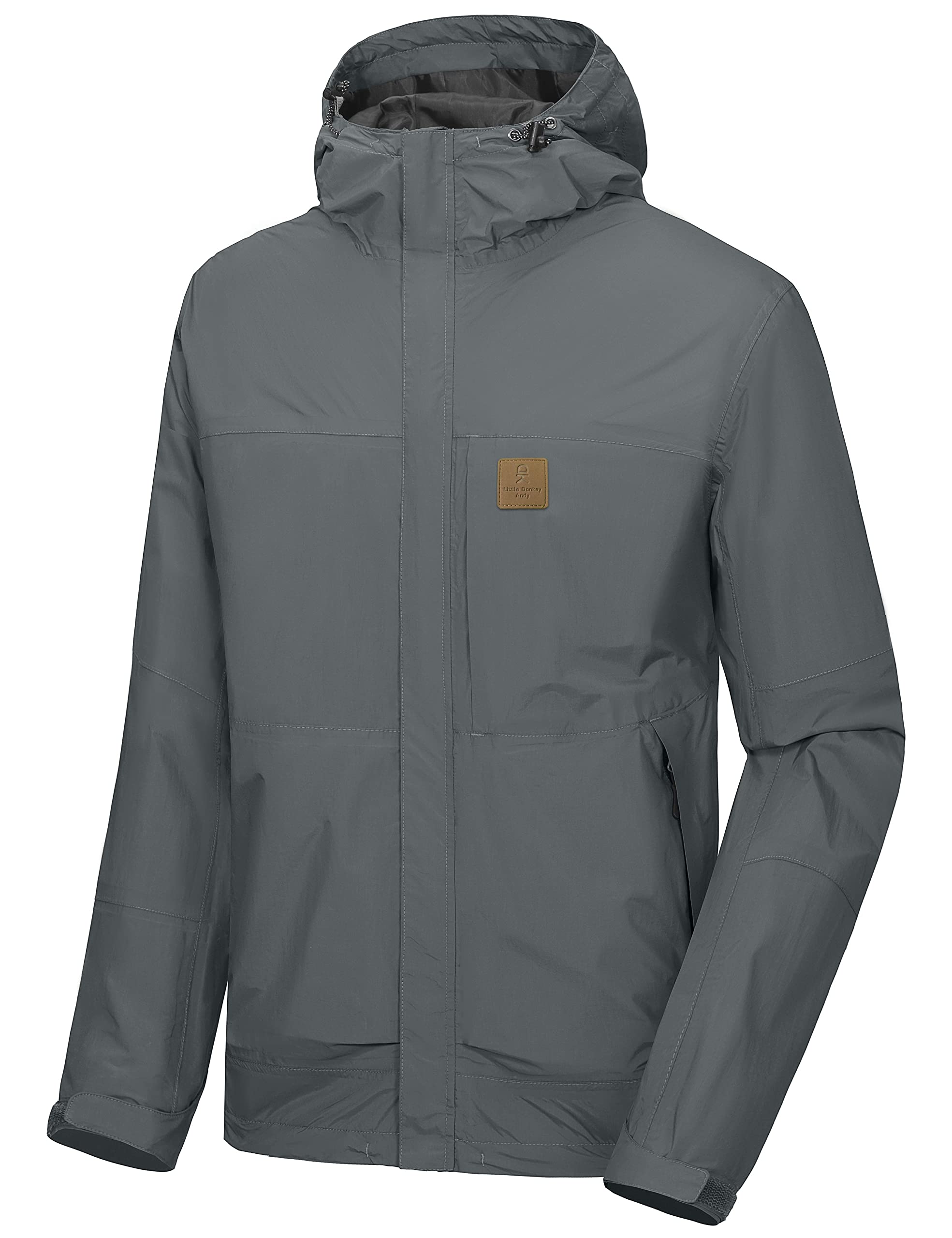 Knqr Men'S Lightweight Zip Waterproof Anorak Windbreaker Jacket