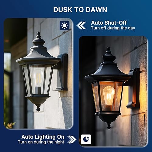 Miniatura 2 de FLSNT Bombilla LED ST19 con sensor de atardecer a amanecer, 7 W (60 W equivalente), 800 lúmenes, base de filamento vintage E26, fotocélula