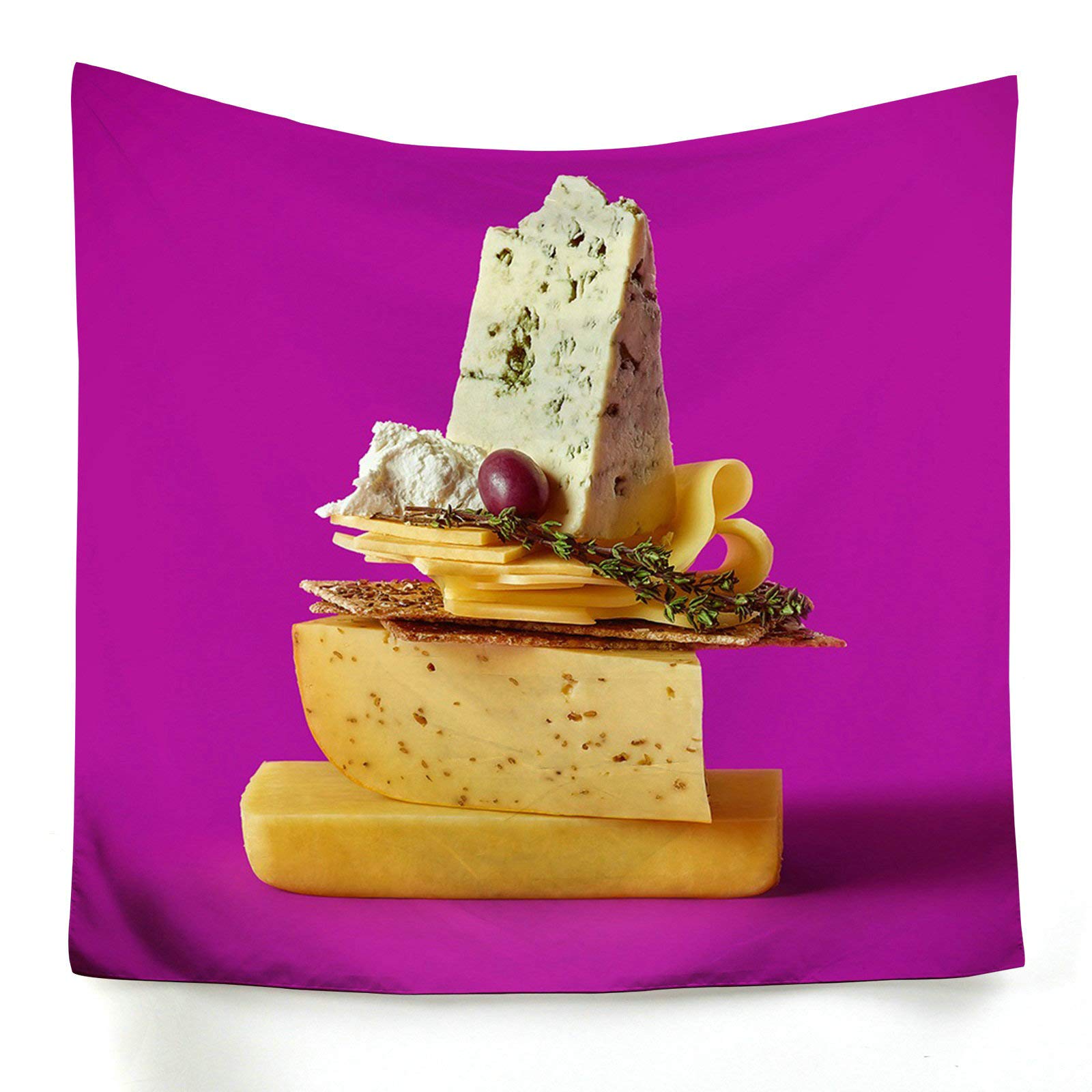 Tapiz de poliéster decorativo KnSam lila con diseño sándwich para salón de 150x130 cm
