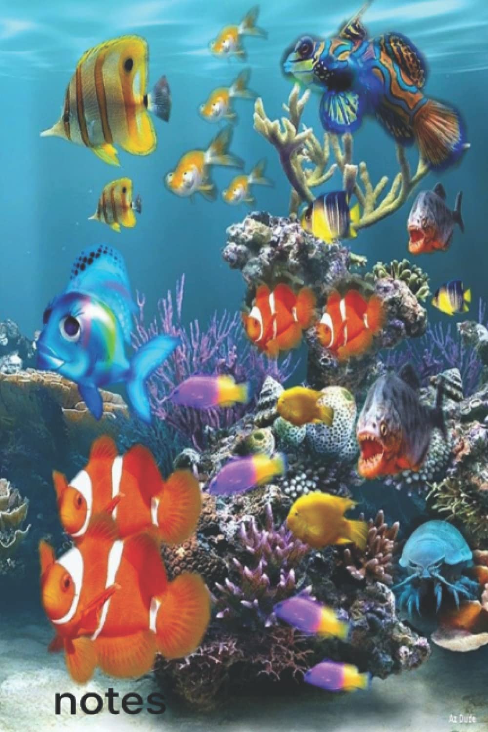 Notes: Aquarium Tropical Fish Sea Tank Coral Reef Book Notepad Notebook Composition and Journal Gratitude Dot Diary
