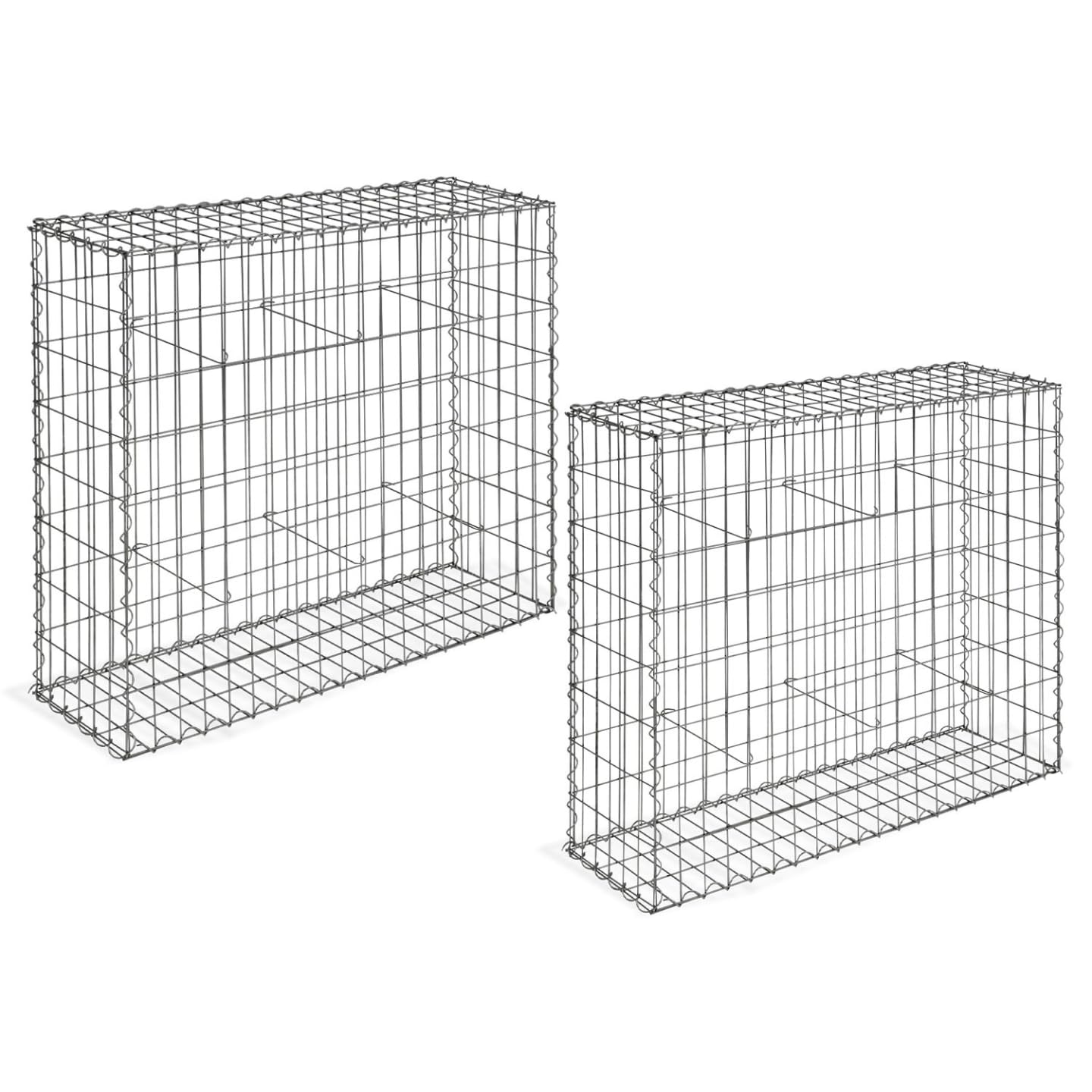 IDMarket - Juego de 2 gaviones para piedra (100 x 30 x 80 cm)
