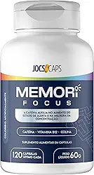 Memori Focus - Suplemento para Foco, Memória e Concentração; Com L-Tirosina, Colina, Arginina e Inositol; Energia Mental e Bem-Estar Emocional; 120 Cápsulas