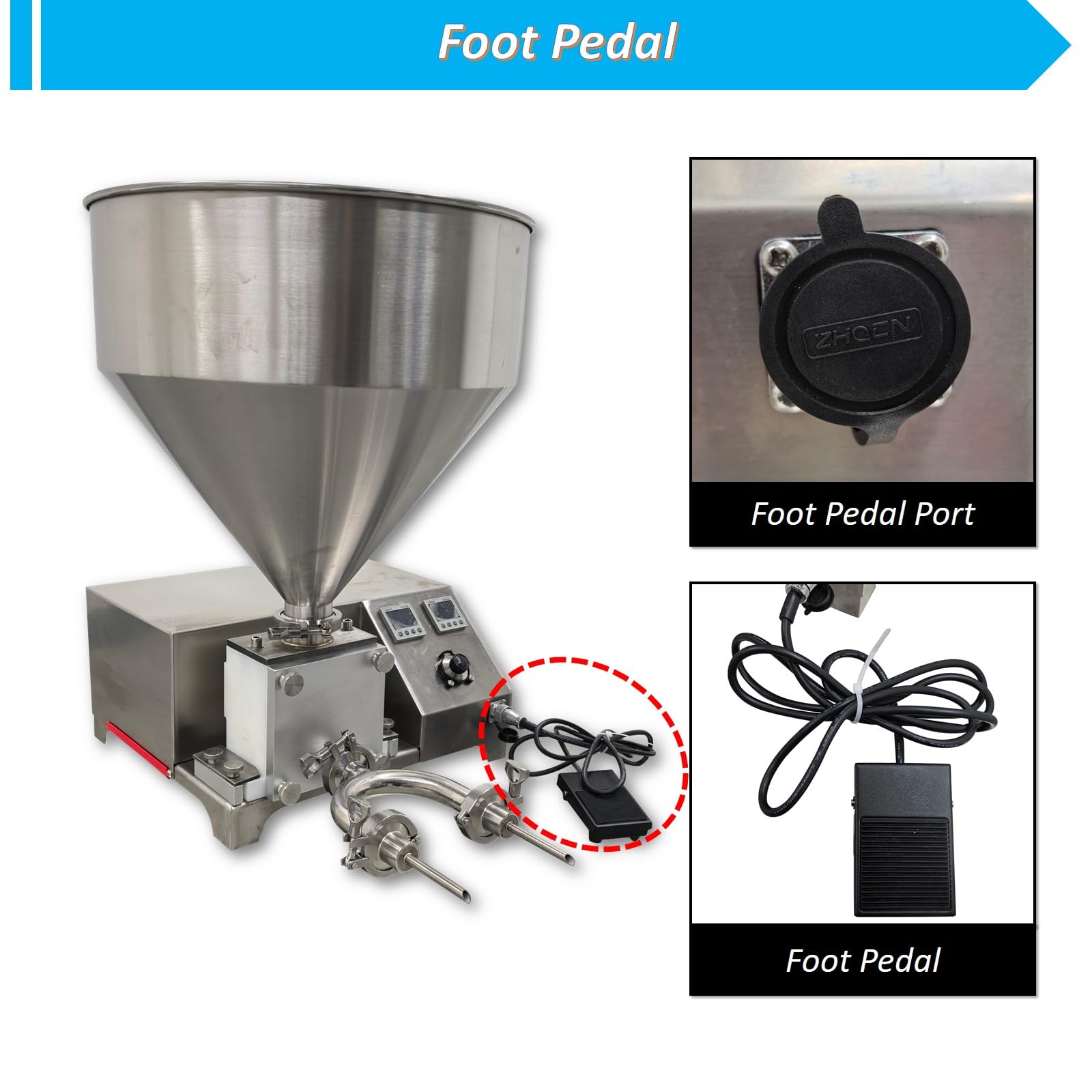 Yokoma Commercial Electric Cream Filling Machine 20L Automatic Stainless Steel Puff Cupcake Pastry Jam Filler with Single Double — view 8