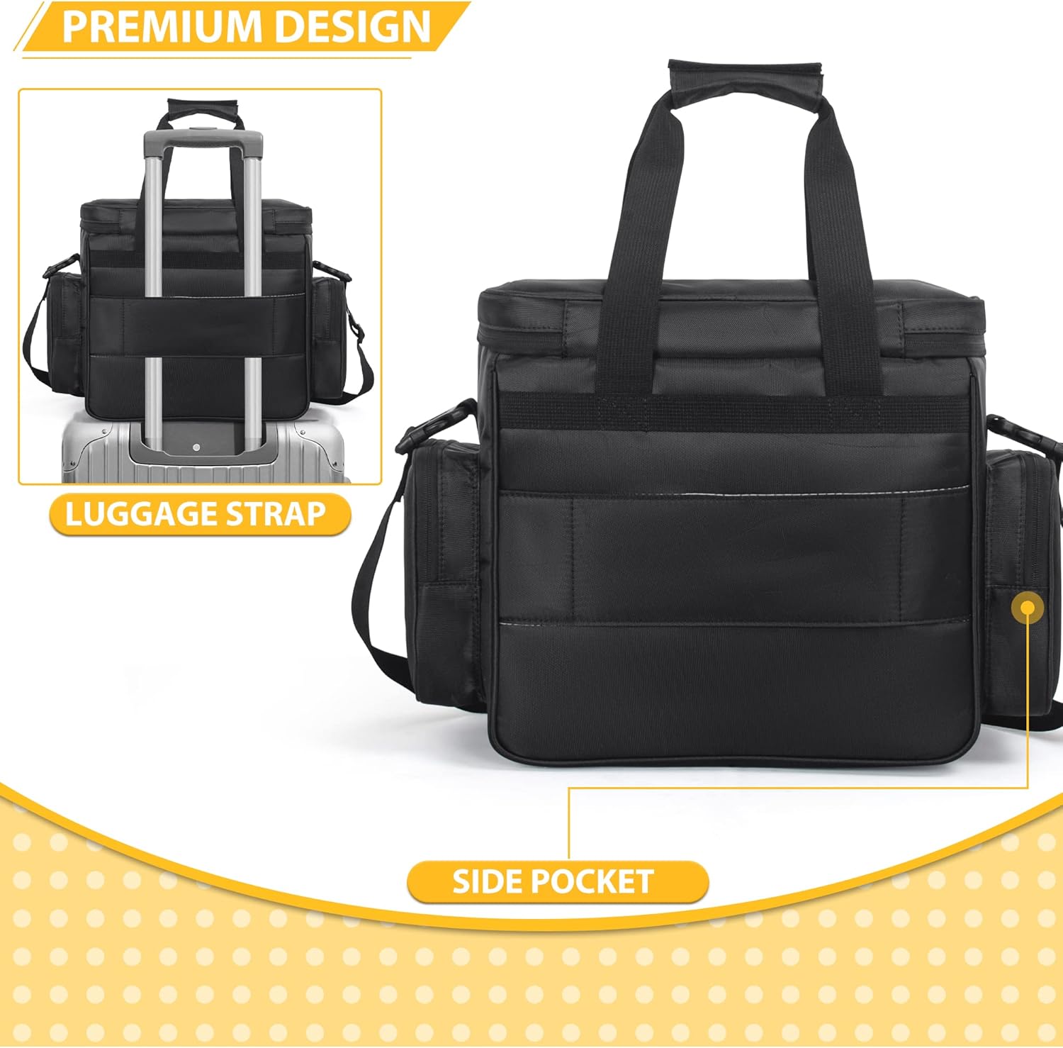 AKOZLIN Vinyl Record Travel Carrying Bag with Divider Durable Vinyl Albums Storage Case Fit 40 Records 12" LP Albums for Collection,Travel, Concert - Image 5