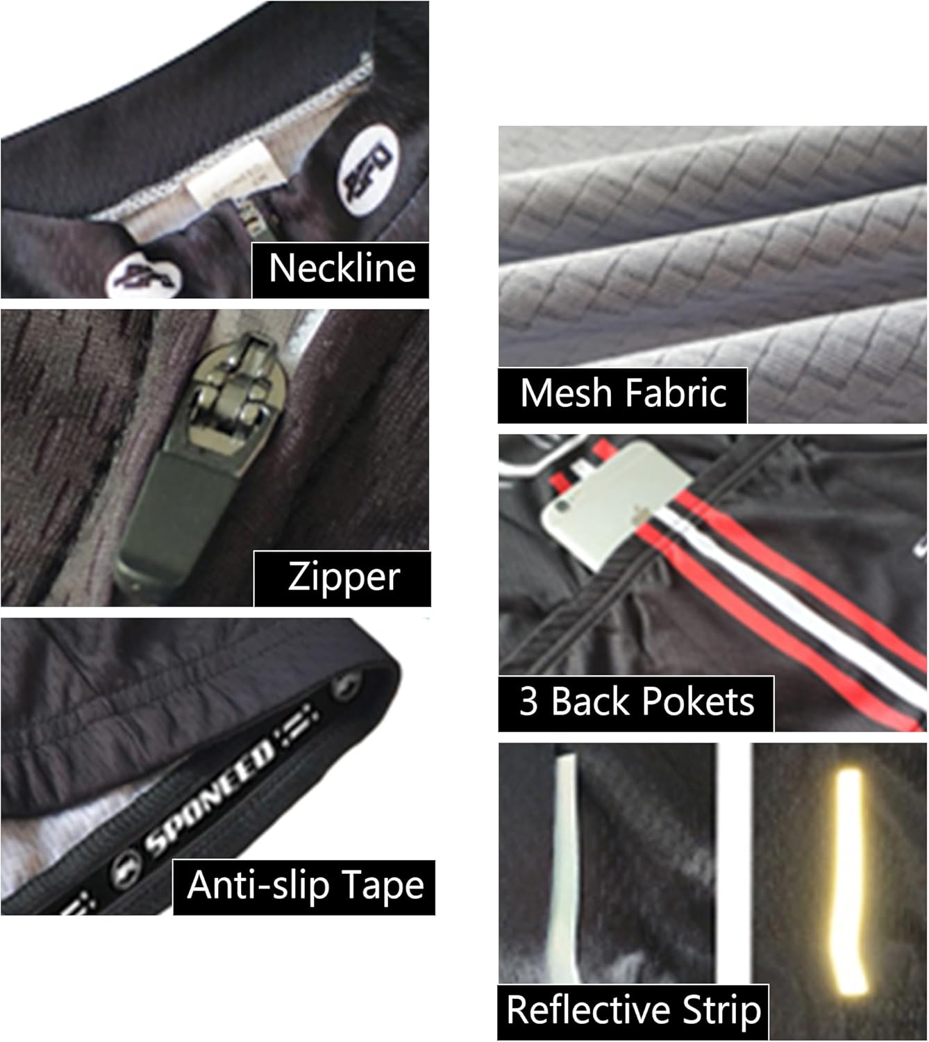 sponeed Men Cycle Outfit Set Bicycle Jersey Road Biker Shorts Trianthlon Cycling Gear Shirts - Image 8