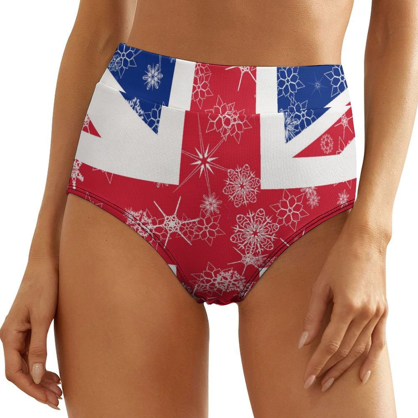 UMENG Union Jack Women's No Show Underwear High Waist Panty Seamless Bikini Brief Panty