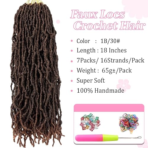 Vista 59 de Umylar Rastas de pelo sintético de ganchillo de 18 pulgadas, 7 paquetes de 7 paquetes de extensiones de cabello sintético de ganchillo para mujeres