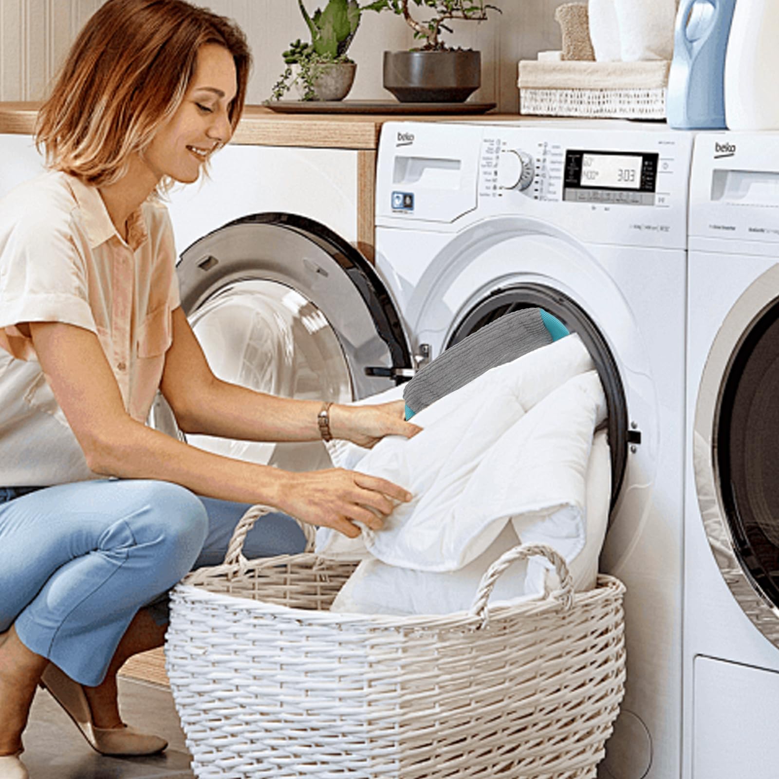 Sac De Lavage Pour Chaussures Machine à Laver - Lot De 2 - Fermeture Éclair - Protection Baskets Et Vêtements (Gris) - 4