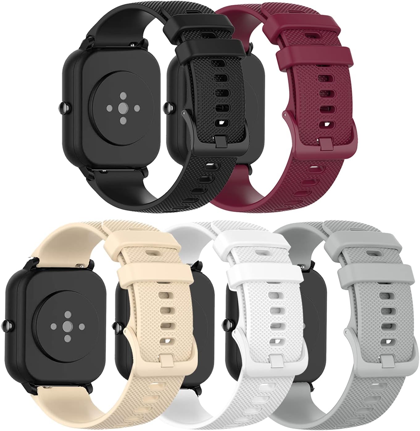 Bands Compatible with Letsfit IW1 Replacement Watch Straps Classic Soft Silicone Lightweight Breathable Quick Fit Wristband for Letsfit Smartwatch, Multicolor Selection