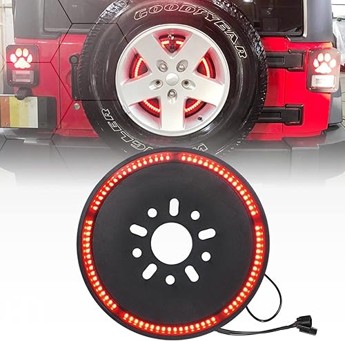 Miniatura 1 de Luz de freno de rueda de repuesto (Plug and Play) Luz de freno para Wrangler 2007-2017 JK JKU luz roja