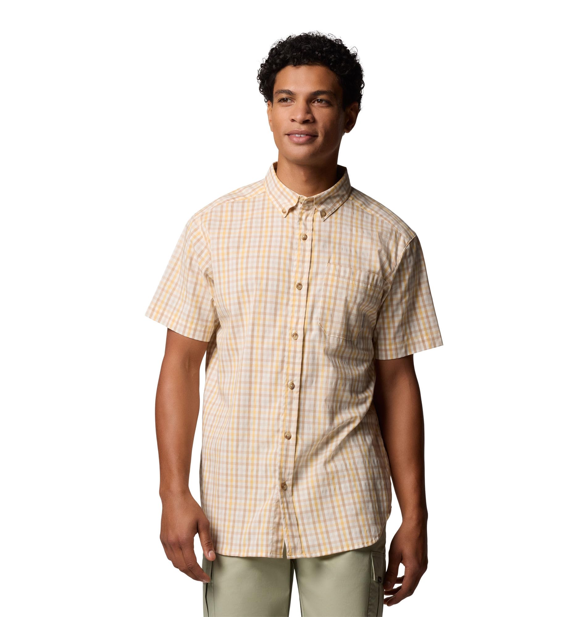 Columbia Rapid Rivers II - Camisa de Manga Corta para Hombre, Sand Dune Multi Gingham, XL