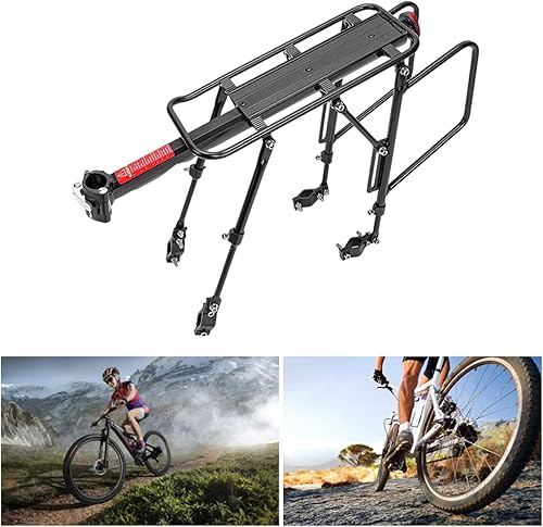 Miniatura 7 de Aleación de aluminio Bicicletas de montaña Asiento trasero Portaequipajes Rack Ciclismo Bicicletas Cargo Rack Bastidores de asiento trasero