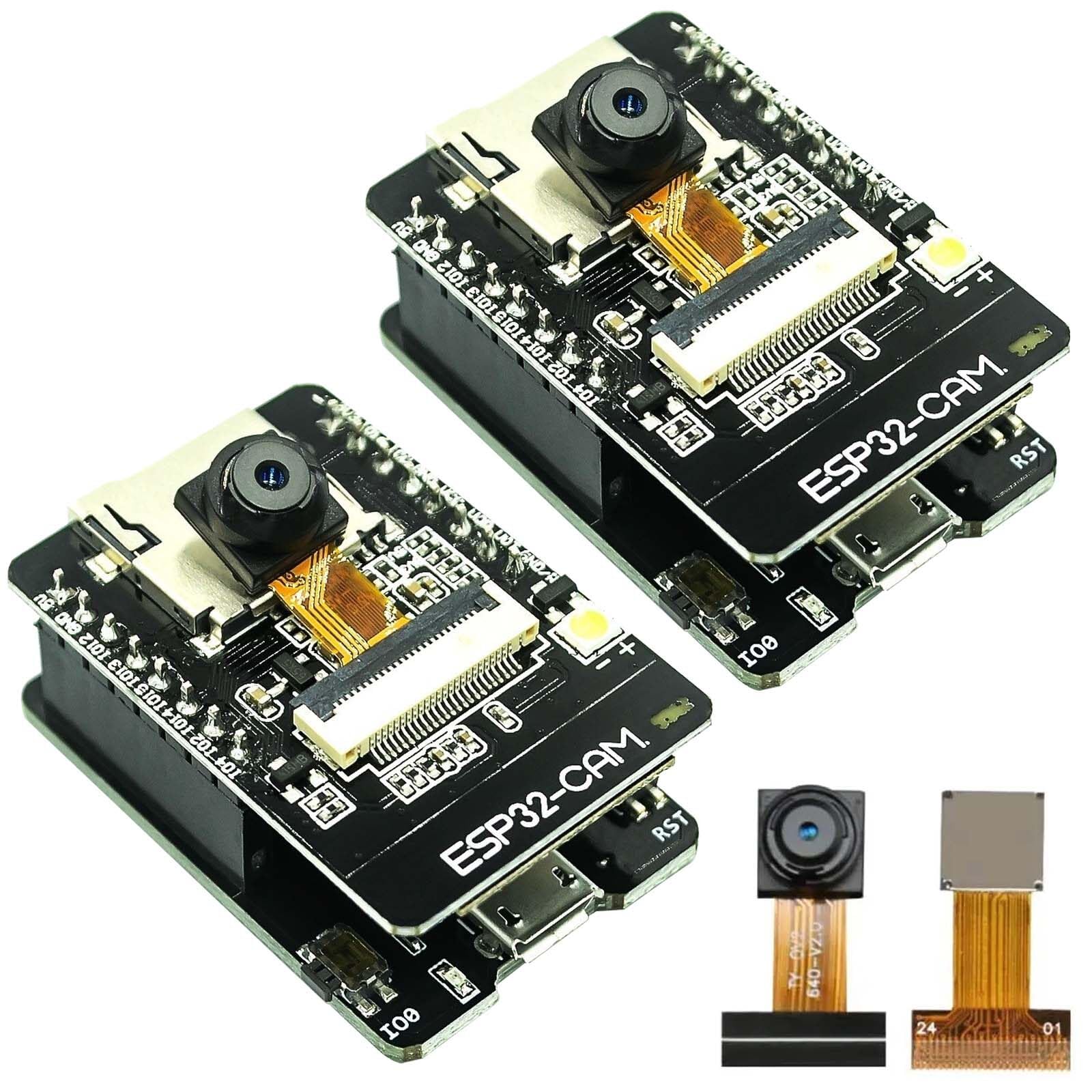 ESP32 CAM MB Lot de 2 cartes de développement Dual Core 240 MHz WiFi Bluetooth OV2640