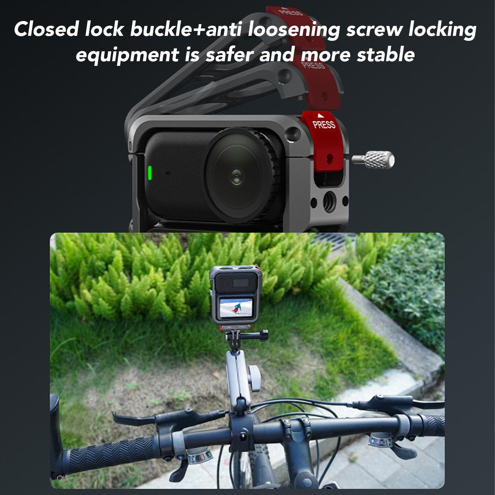 Gabbia per fotocamera protettiva in lega di alluminio per fotocamera Nano Action Camera con supporto a slitta fredda per foto e video