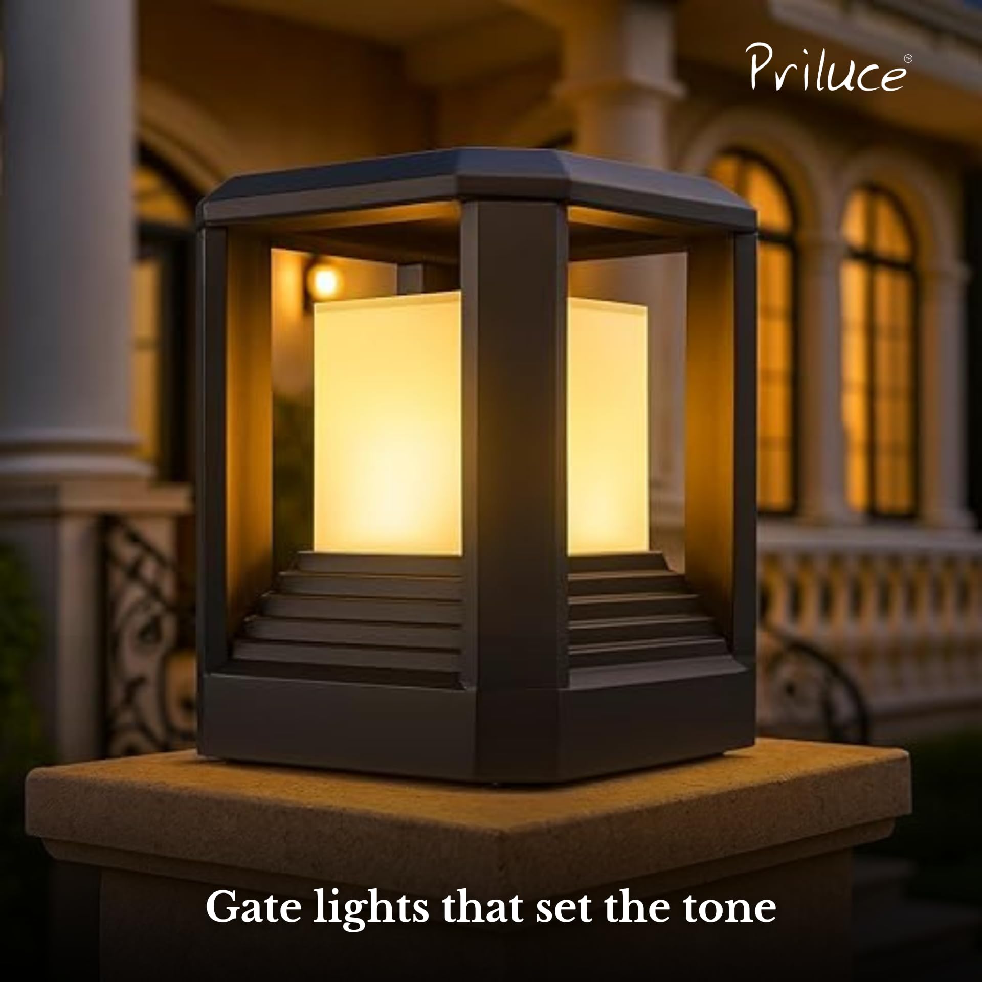 PRILUCE E27 Gate Light | Graphite Grey | Die-Cast Aluminium | IP65 Waterproof | 254 x H254 mm 2