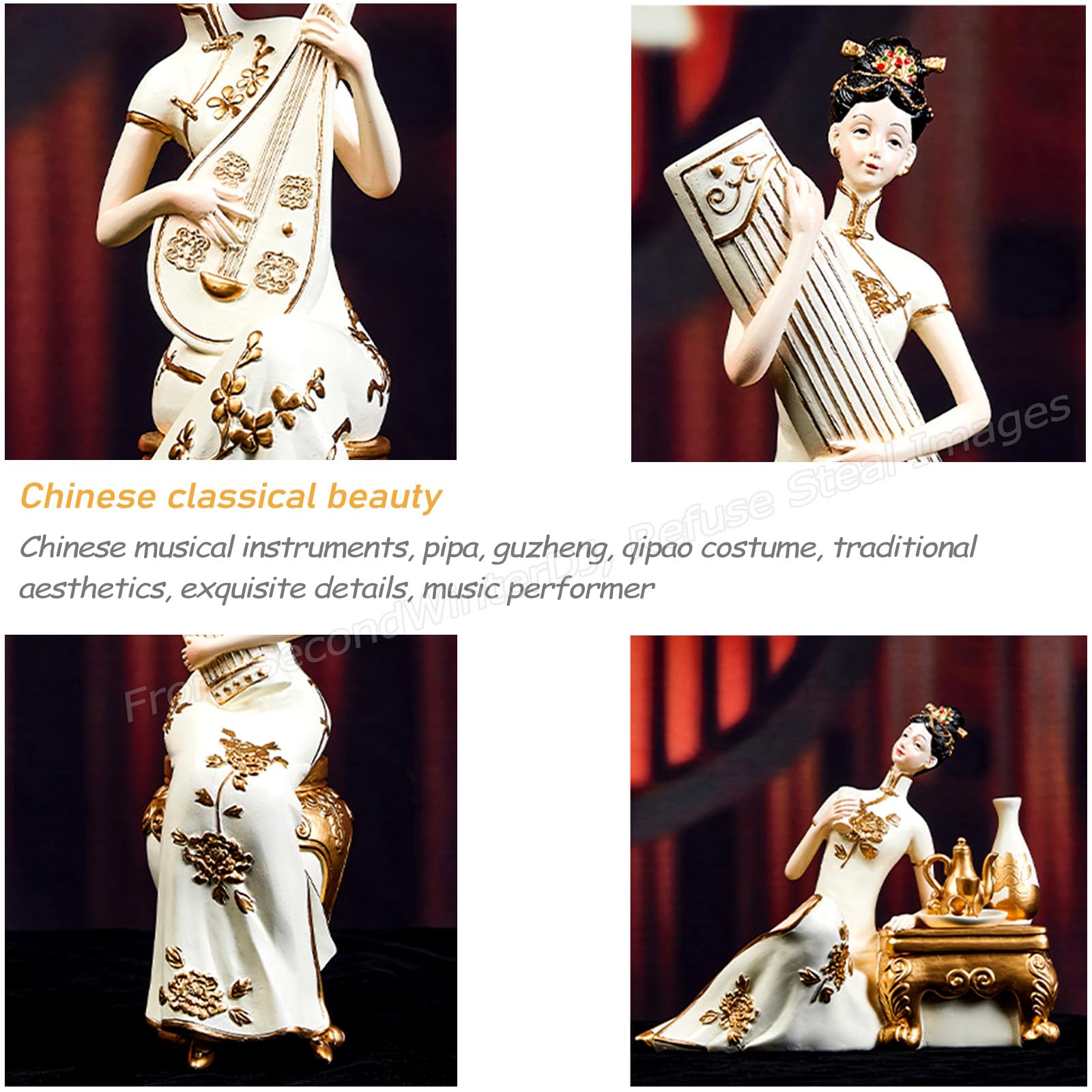 Amazon.com: Music Chinese Classical Girl Statues Musician Girls