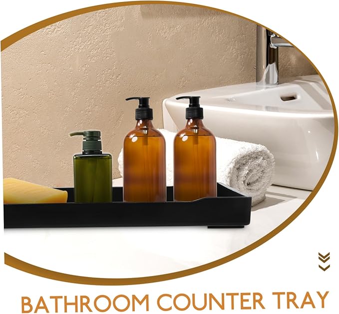 Set de 4 Bandejas Organizadoras para Baño ABOOFAN Negras miniatura 5