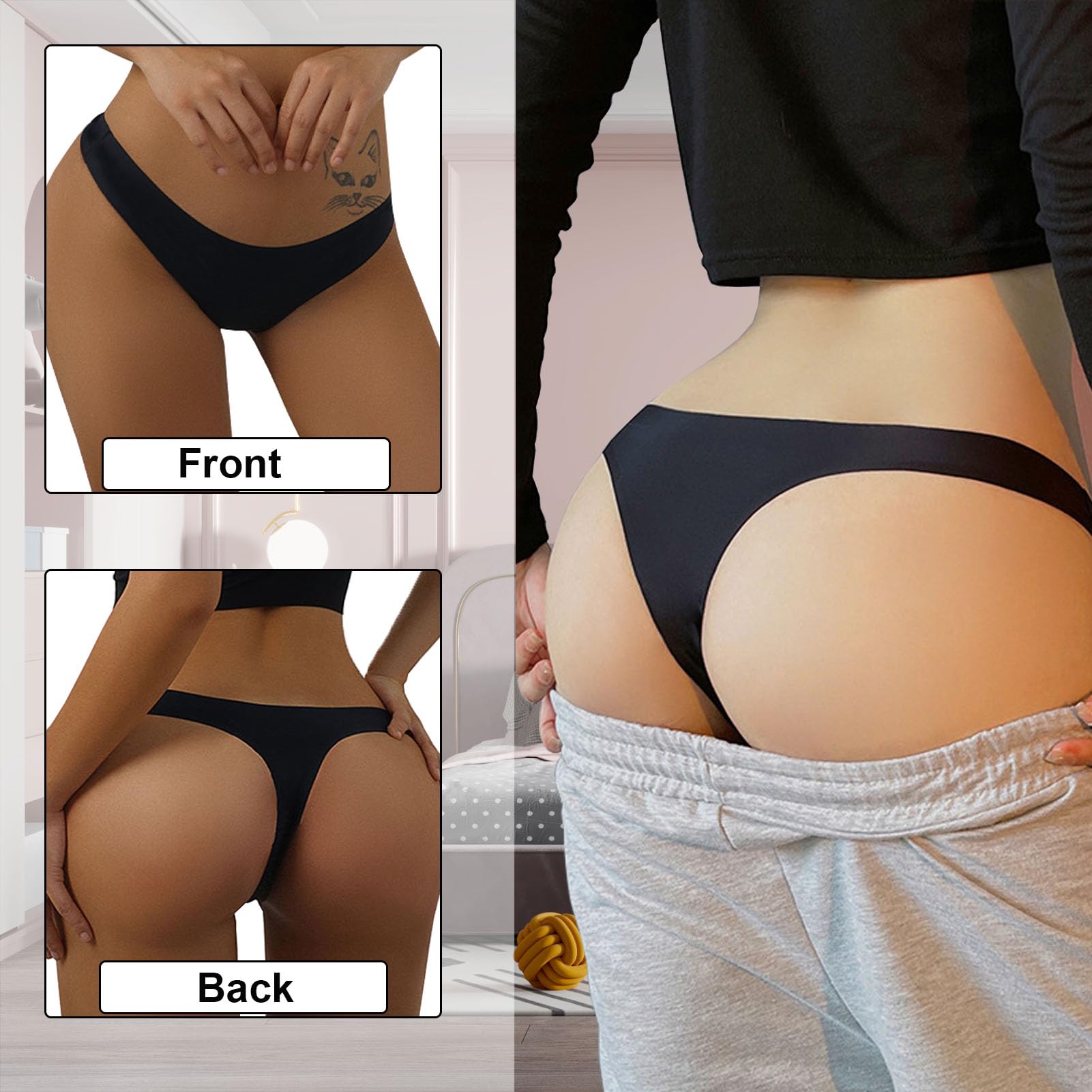 Mutande Mestruali Slip da Donna Perizoma Intimo Mestruale, Mutande Assorbenti Mestruali Lavabili Donna Intimo Protettive 5 Pack