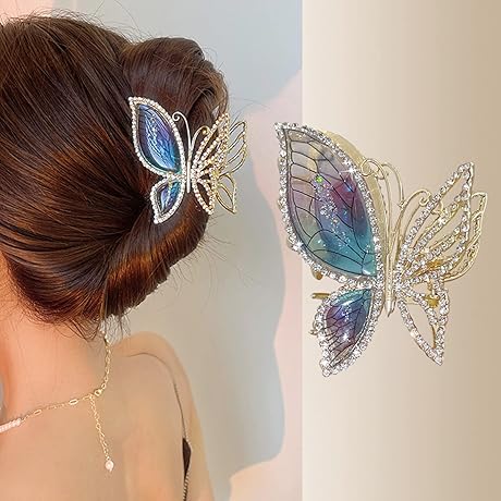 Butterfly Metal Hair Claw Clips