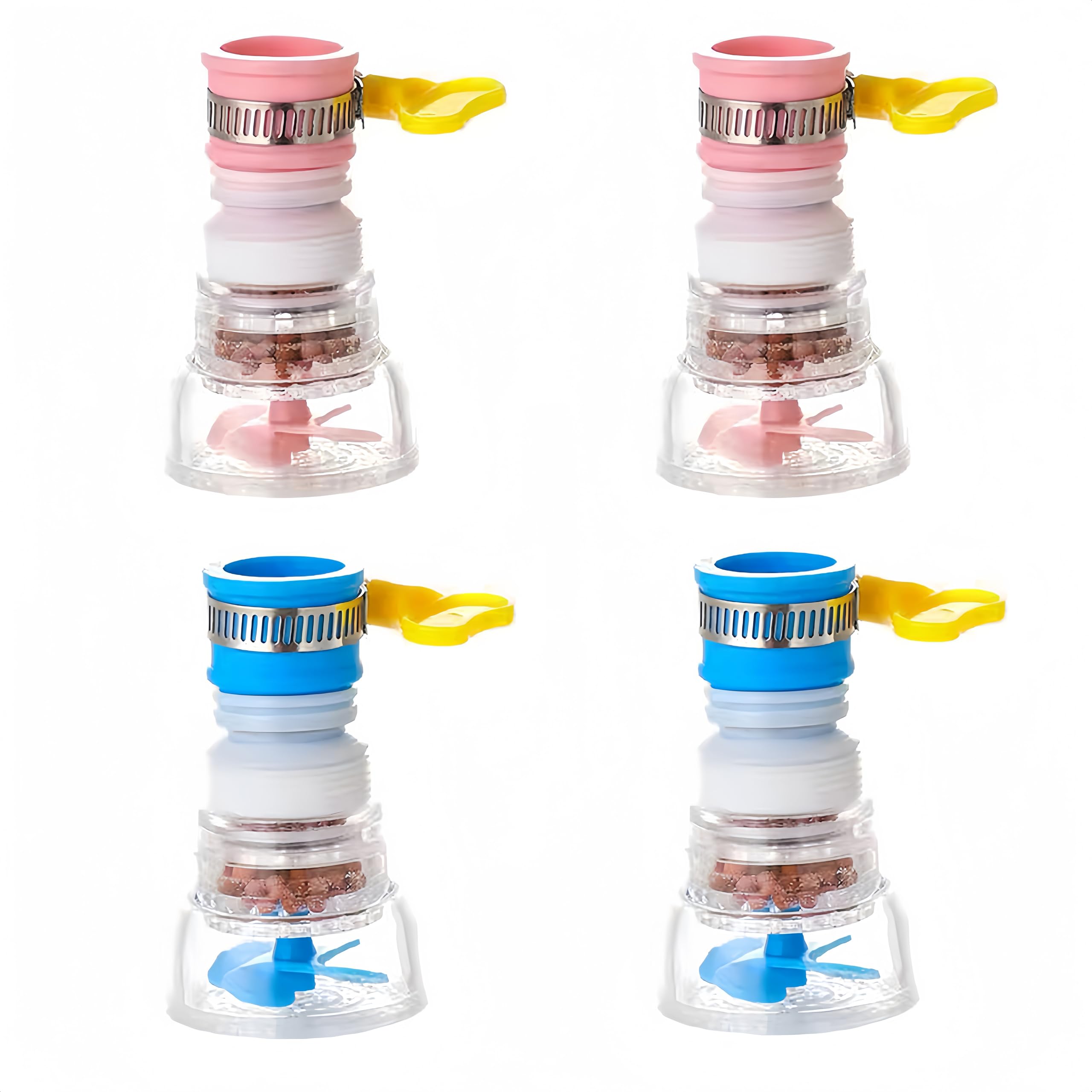 4Pack Water Swivel Faucet, Tap Water Saving Device, 360°Rotatable Plastic Kitchen Faucet Extender for Home Kitchen Bathroom(Pink, Blue)