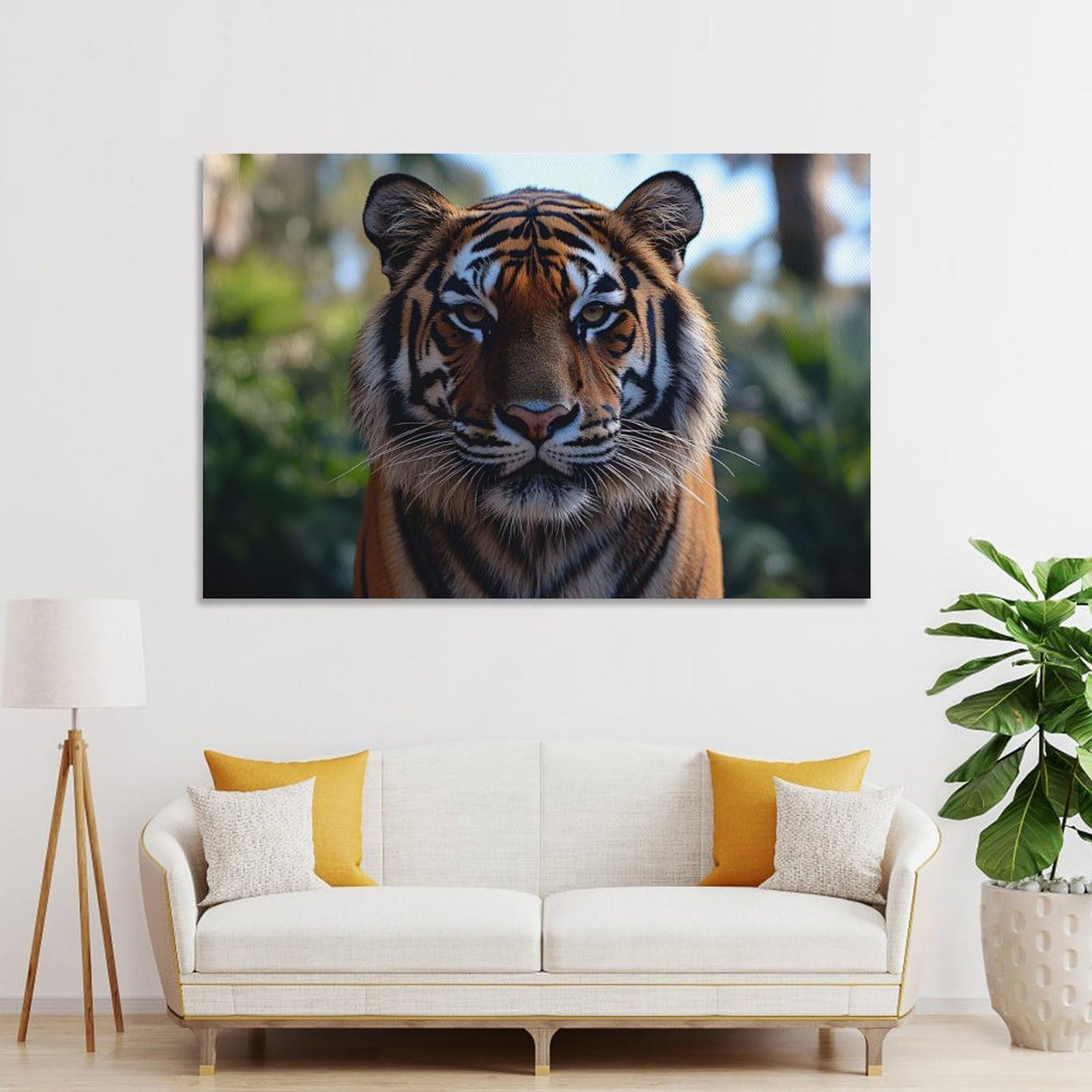 Junmoney Tiger Portrait Decorative Wall Artwork 20x30inch(50x75cm), for Home Lounge, Bedroom Or Reading Nook, Modern Wall Decor for Cosy Interiors