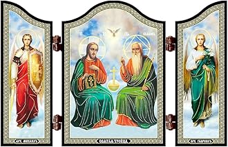 NKlaus - Holy Trinity Christian Icon Svjataja Troica travel altar 1410