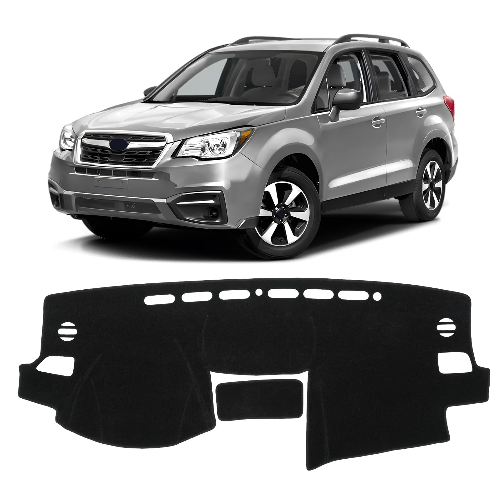 Car Dash Cover for Subaru Forester 2014-2017 2018 Left Hand Driving Non-Slip Dashboard Cover Polyester Center Console Dash Cover Interior Accessories for Forester Custom Fit Dash Mat Black