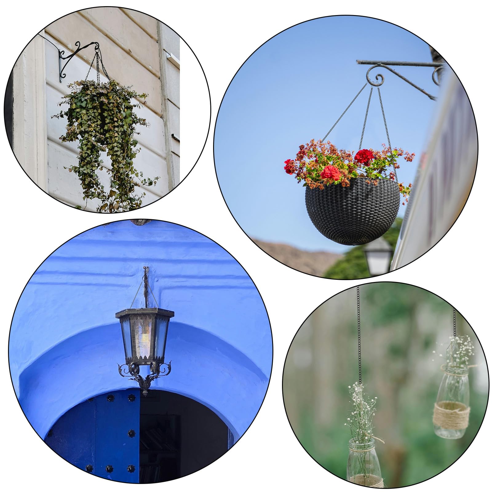 8 PCS Black Chain for Hanging Stained Glass 20 Inch Window Hang Chain to Hang Pictures with Hooks for Courtyards, Gardens, Outdoor Decoration, Walls, Decorative Art Chains — Amazon image 6