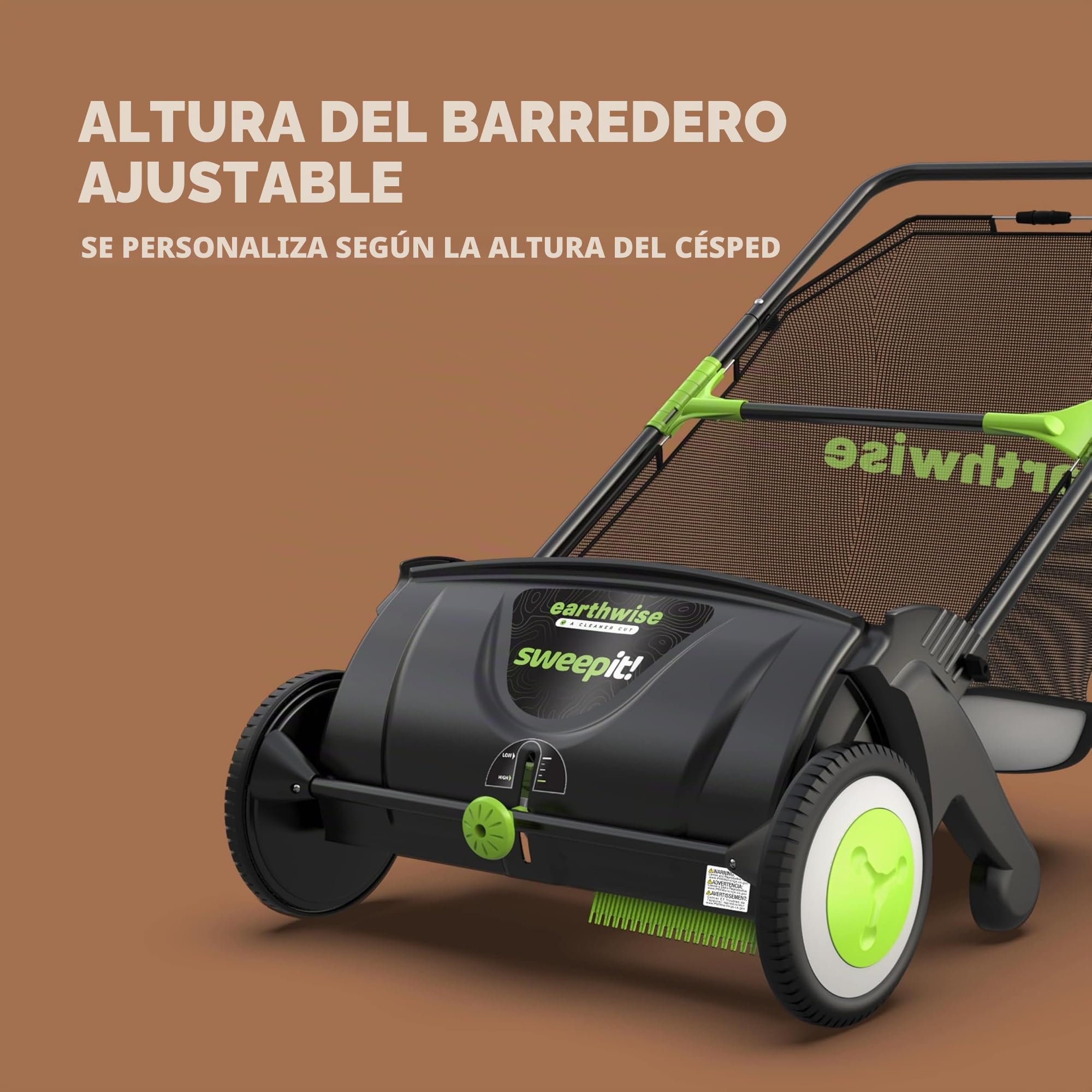 Earthwise LSW70021 - Barredora de césped, 53,3 cm de Ancho, Color Negro