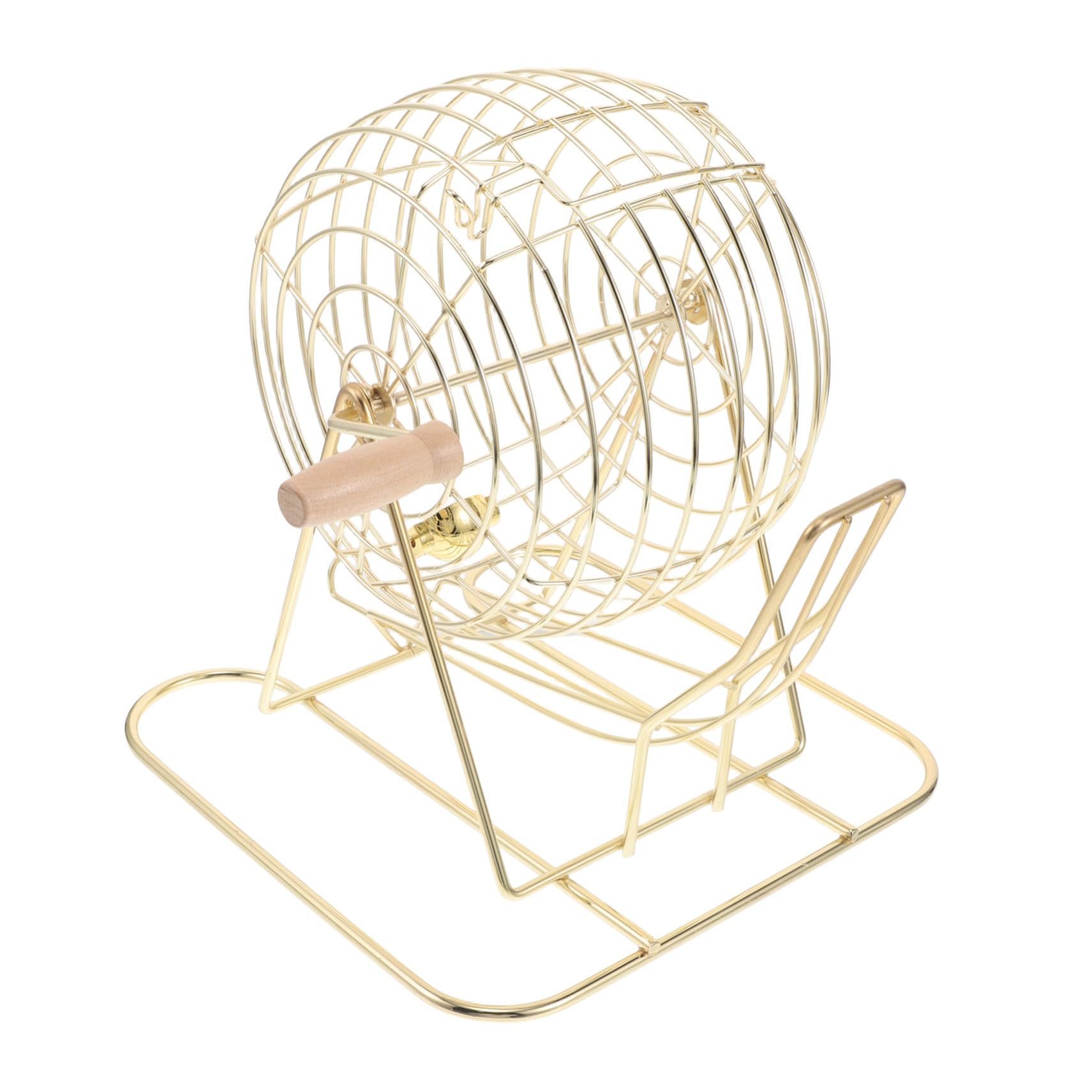 ERINGOGO Máquina de Bingo Jaula de Hierro y Mango de Madera, Equipo Emocionante para Juegos Familiares y Entretenimiento Infantil en Parques y Hogares