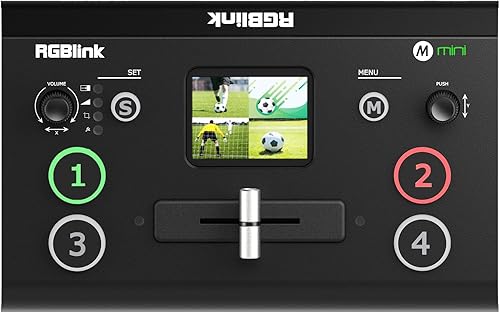 RGBlink Mini conmutador mezclador de vídeo con 4 x entradas HDMI 2K entradasalida transmisión en vivo en tiempo real, salida de soporte 6 imágenes