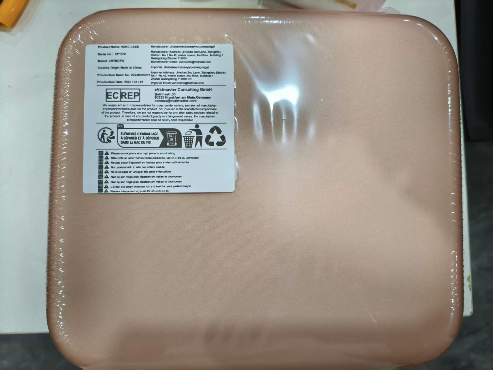 CRTBOTW Sac rigide pour imprimante mobile Canon SELPHY CP1500/CP1300/CP1200 photo - Conçu pour imprimante/photo/batterie/cartouche/papier - Bandoulière réglable - Rose