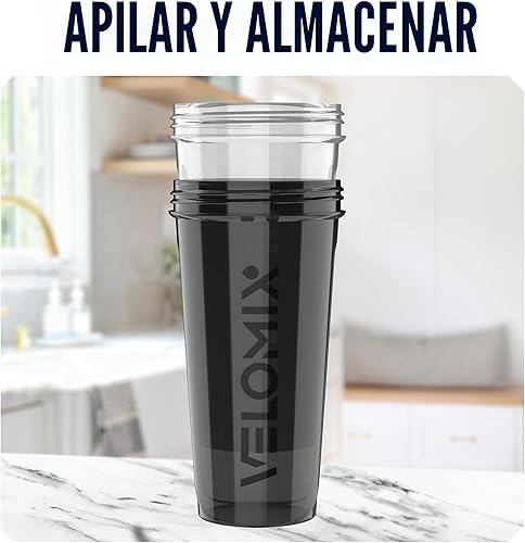 Miniatura 6 de VELOMIX -Paquete de 2 botellas mezcladoras de proteínas de 28 onzas para mezclas de proteínas - 2 batidores de alambre  Vasos agitadores a prueba de
