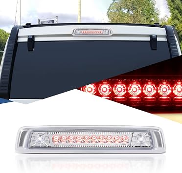 Auto Dynasty LED 3rd Third Brake Light Compatible with 2006-2010 Jeep Commander, Rear Center Cab Cargo Lamp High Mount Stop light, Chrome Housing