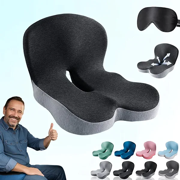 Seravalabs - DuoAlign Orthopedic Cushion - Pain Free Driving & Improved Comfort, Ergonomic Spine and Lumbar Support, Memory Foam Slow Rebound Inner Core, Duo Align Cushion, for Big Rig, Bus, Van (A)
