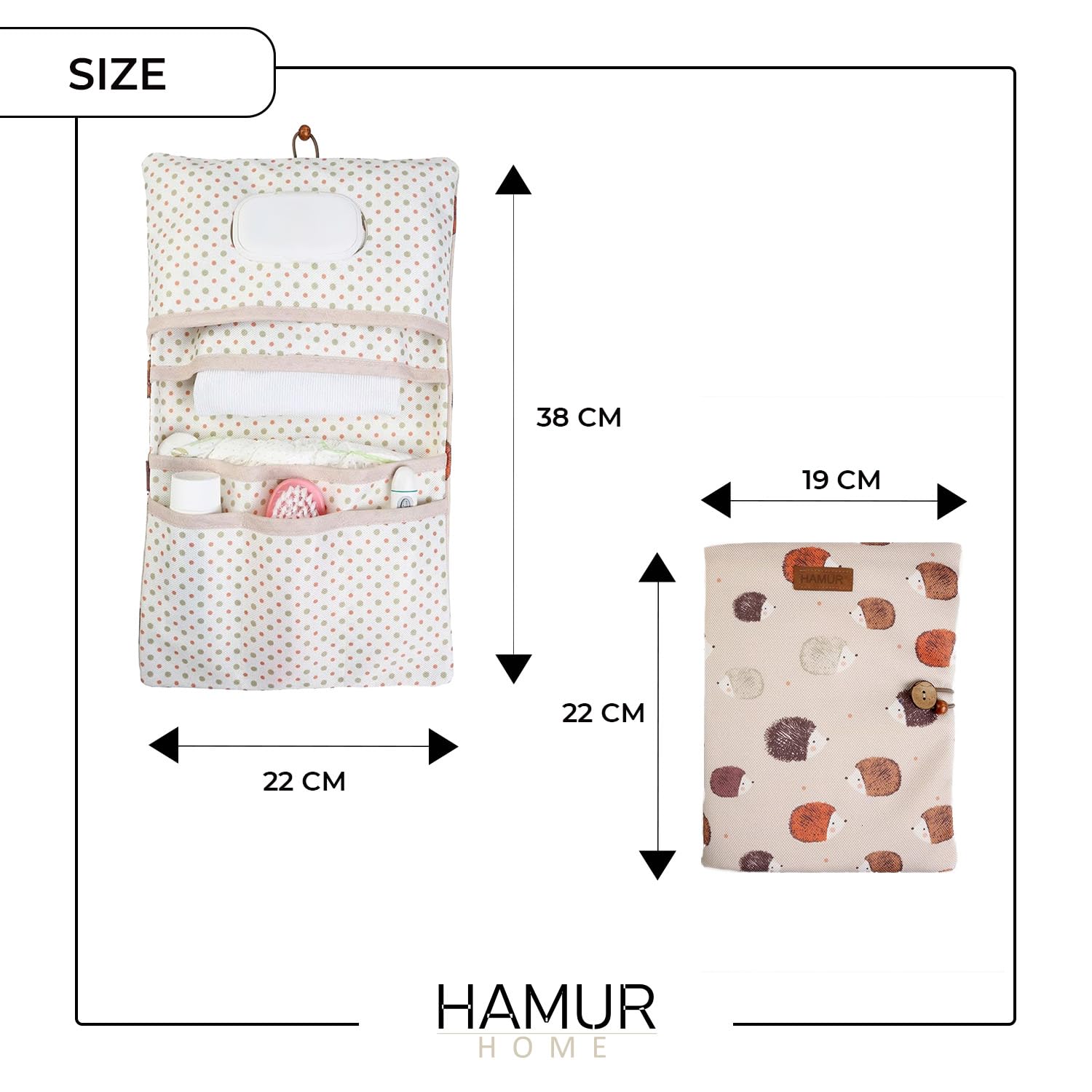 HAMUR HOME Porta Pannolini Pieghevole Da Passeggio 2in1 Organizzatore